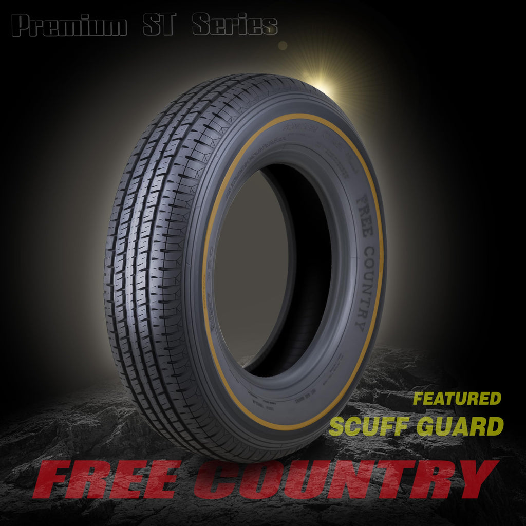 Trailer Tire Wheel ST205/75R15 Black Mod Rim F69079