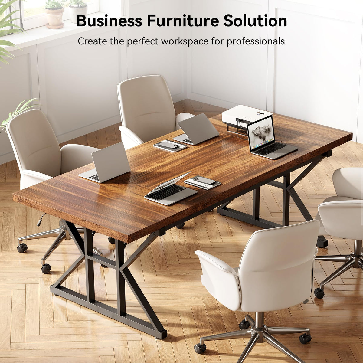 70.8-Inch Wooden Office Desk Y590349