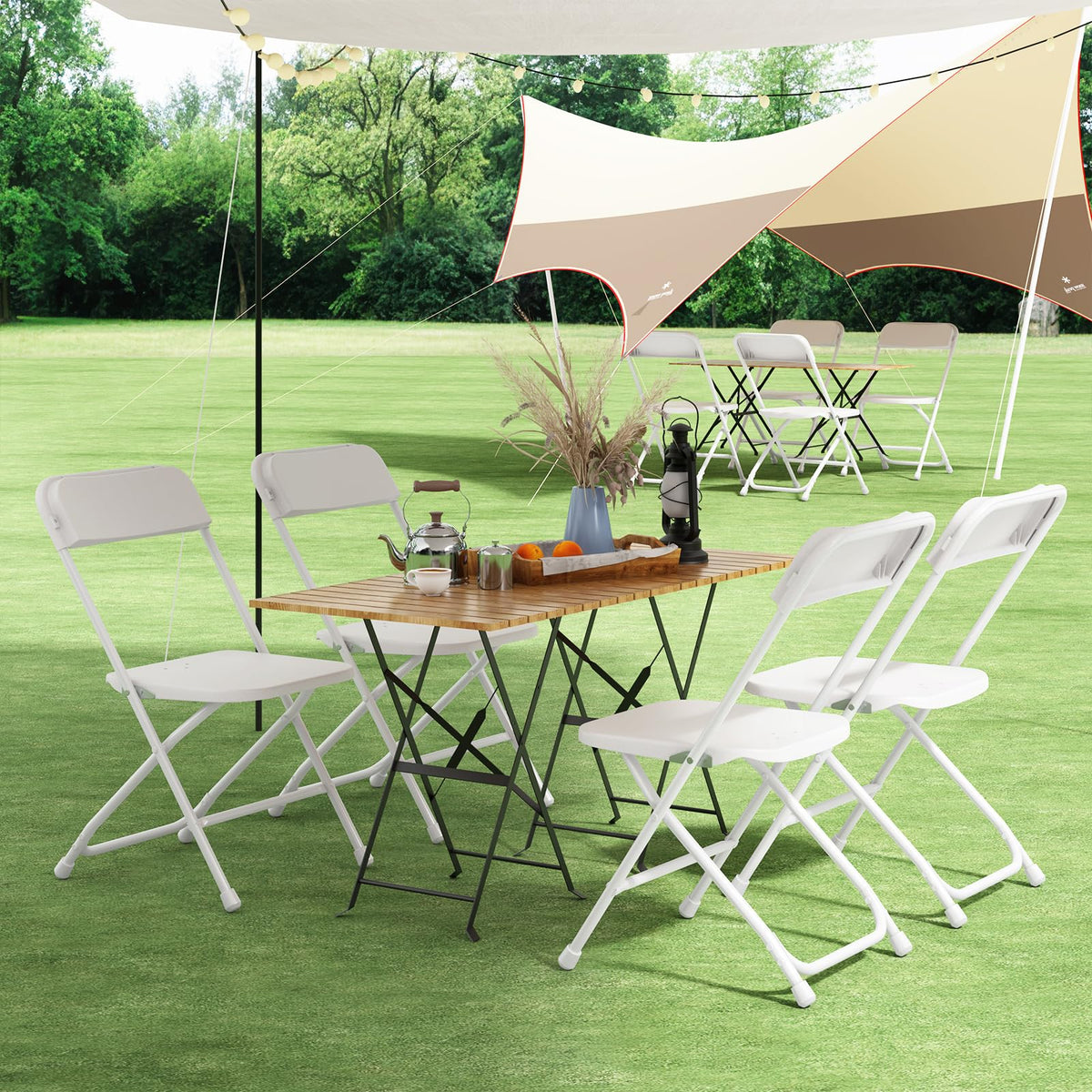 10 Pack Folding Chairs with Steel Frame R72164