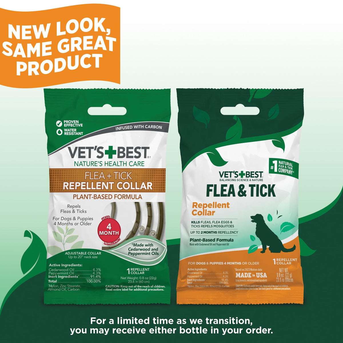 Plant-Based Flea & Tick Prevention Collar for Dogs B610655