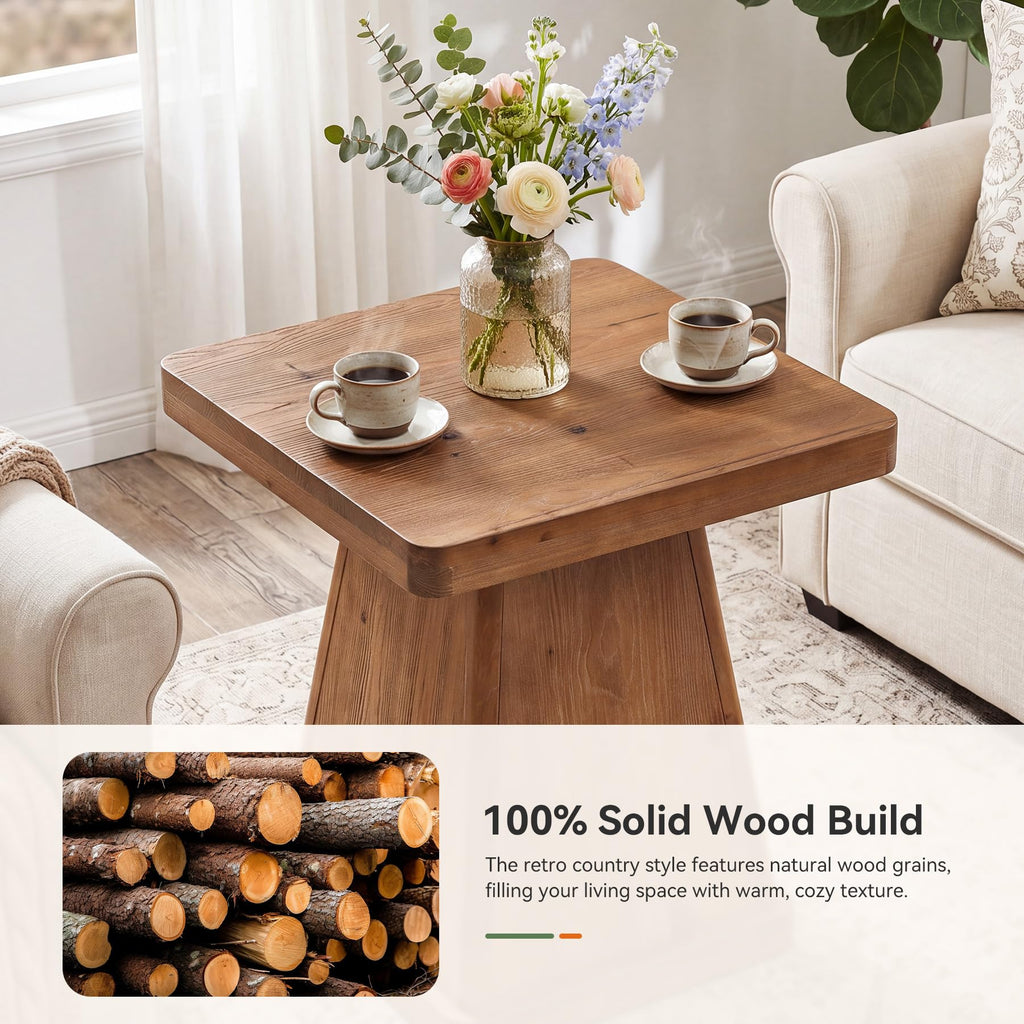 Solid Wood Side Table Set of 2 R26289