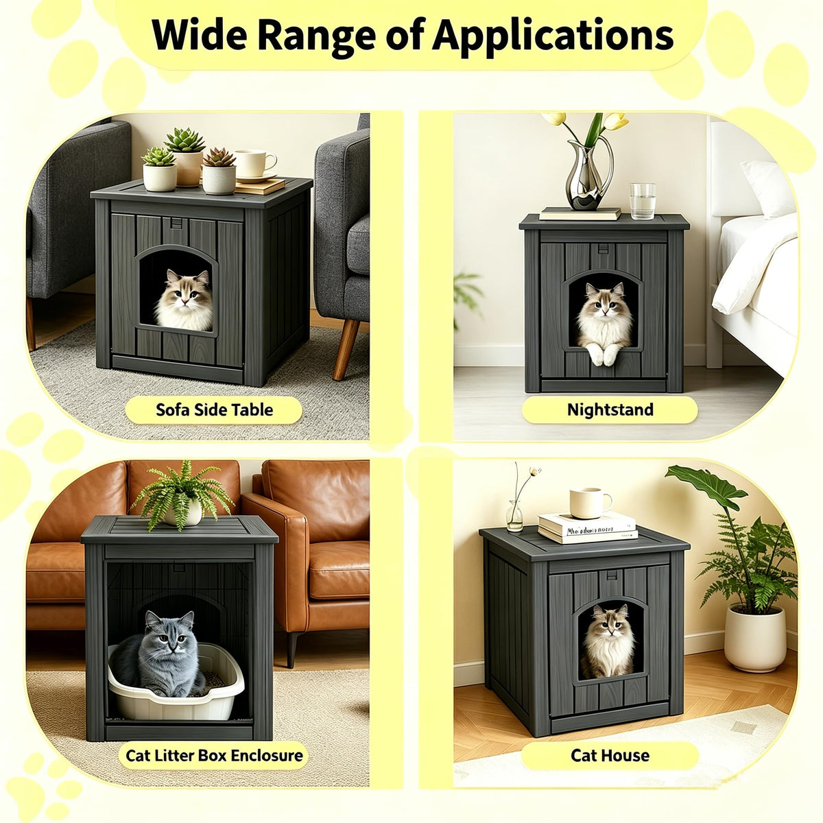 Black Outdoor Resin Cat House A814833