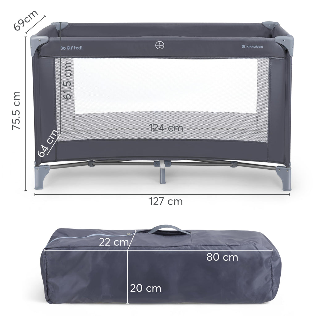 Foldable Lightweight Travel Cot with Carry Bag, Navy Blue O754345