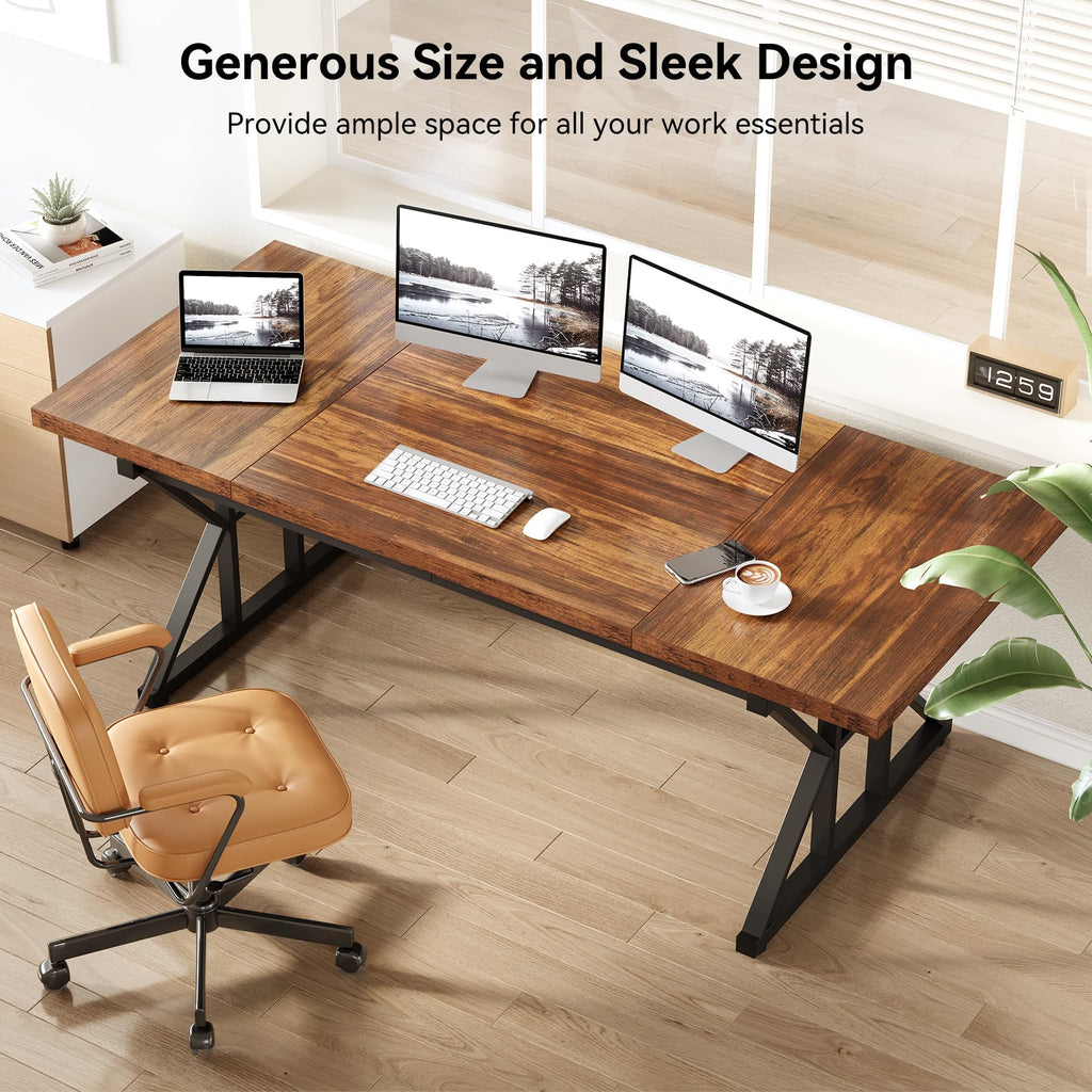 70.8-Inch Wooden Office Desk Y590349