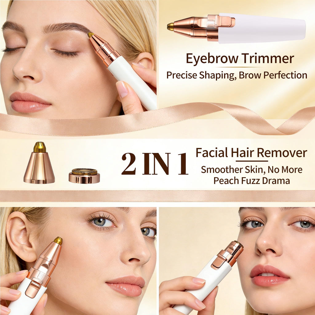 2 in 1 Electric Facial Hair Removal Device with LED Light L9651