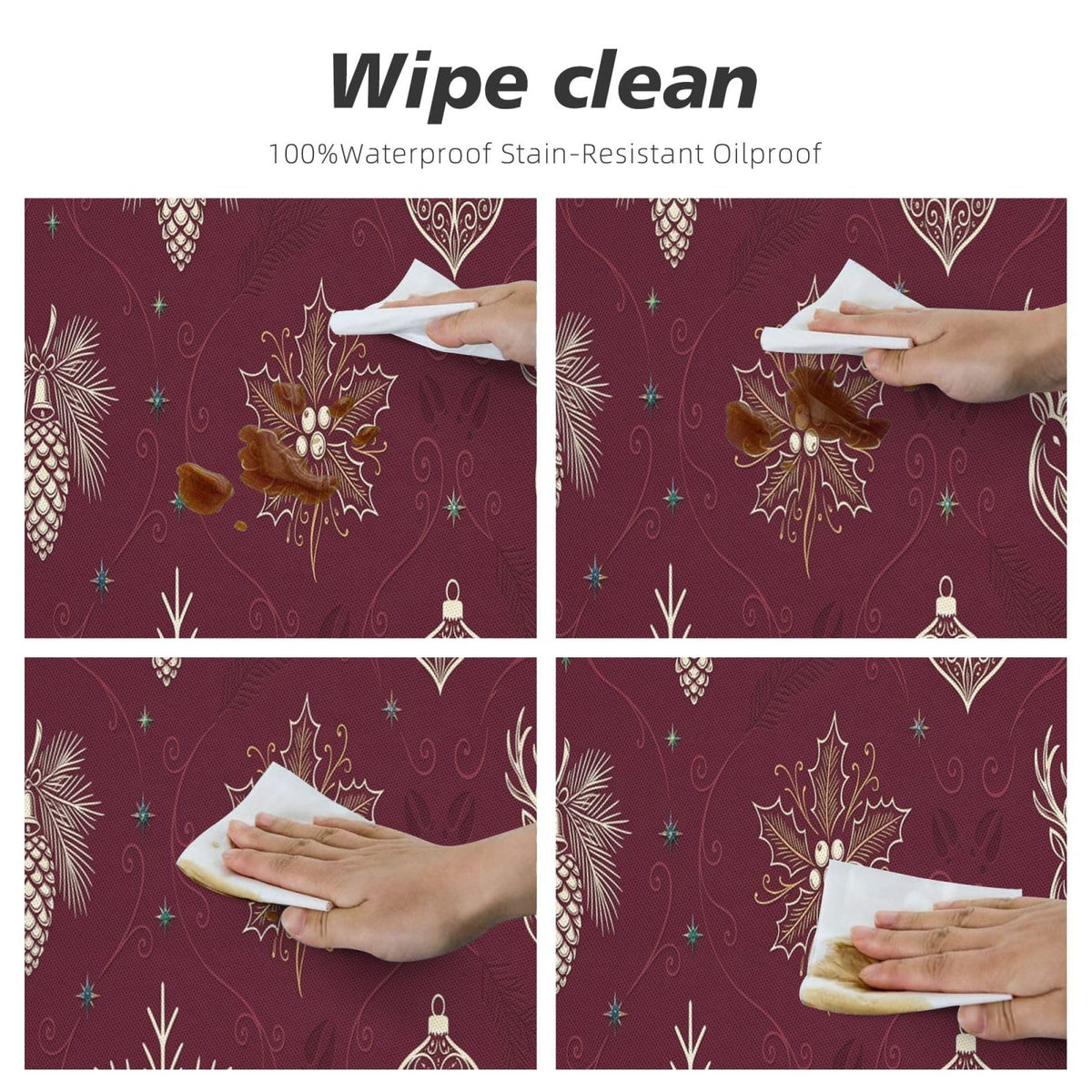 Fitted Square Oval Tablecloth with Elastic Edges 30"x30" C83892