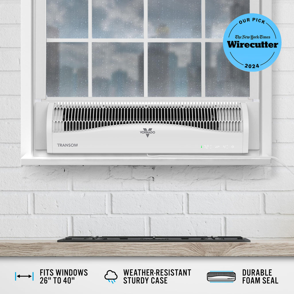 Window Fan with 4 Speeds, Remote Control, Reversible Exhaust, Ice White F5673