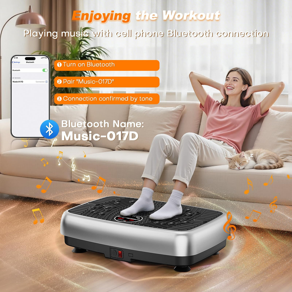 Vibration Plate Exercise Machine with Resistance Bands C30148