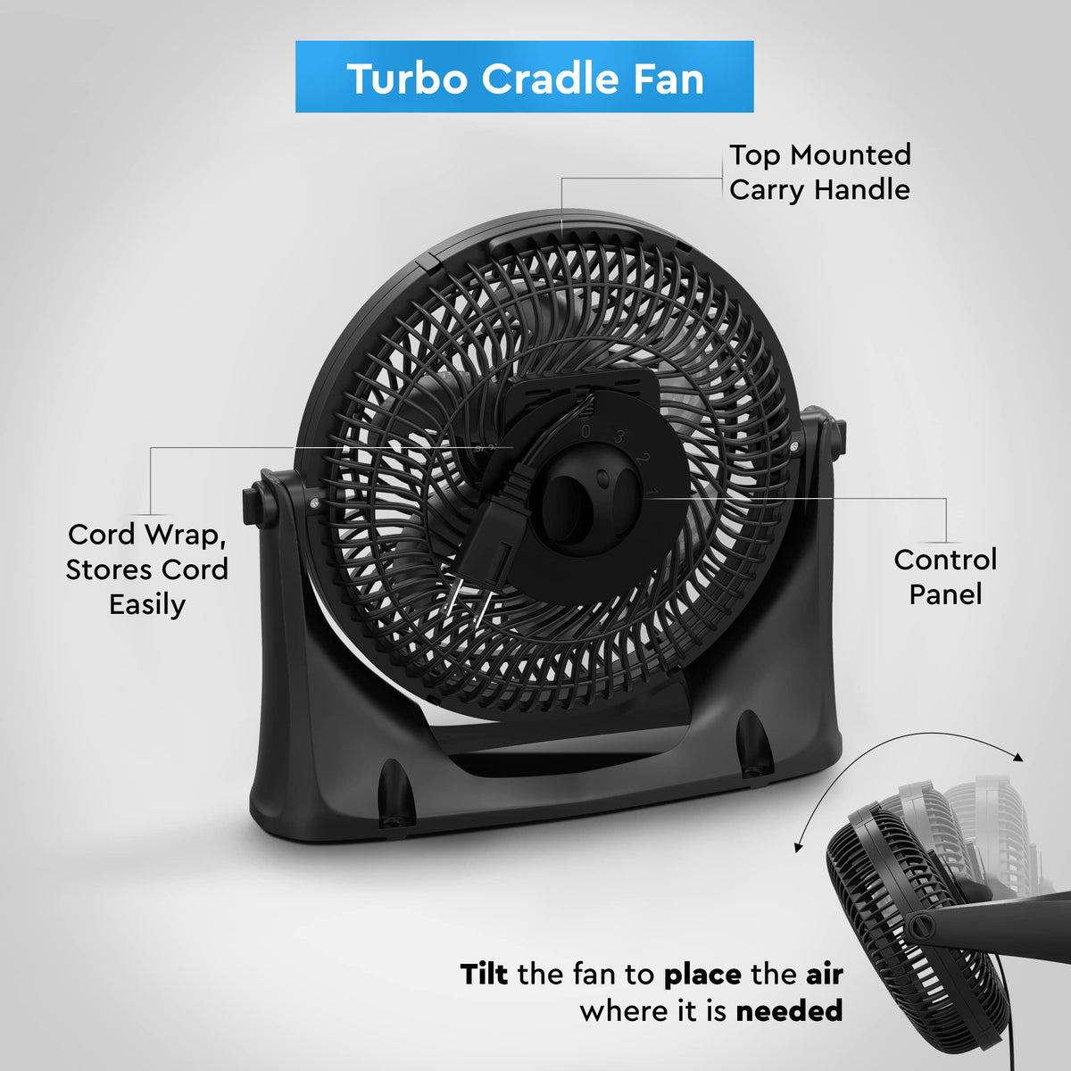 9 inch 3-Speed Floor Fan with Wall-Mounting S206940