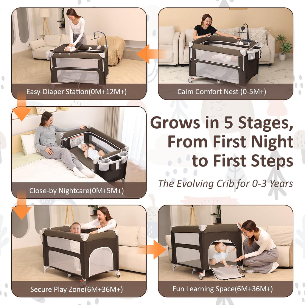 5-in-1 Baby Bassinet Bedside Sleeper Q510