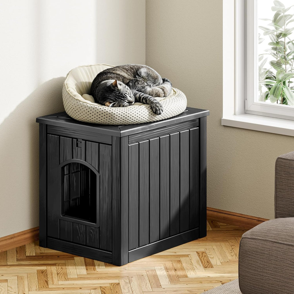 Black Outdoor Resin Cat House A814833