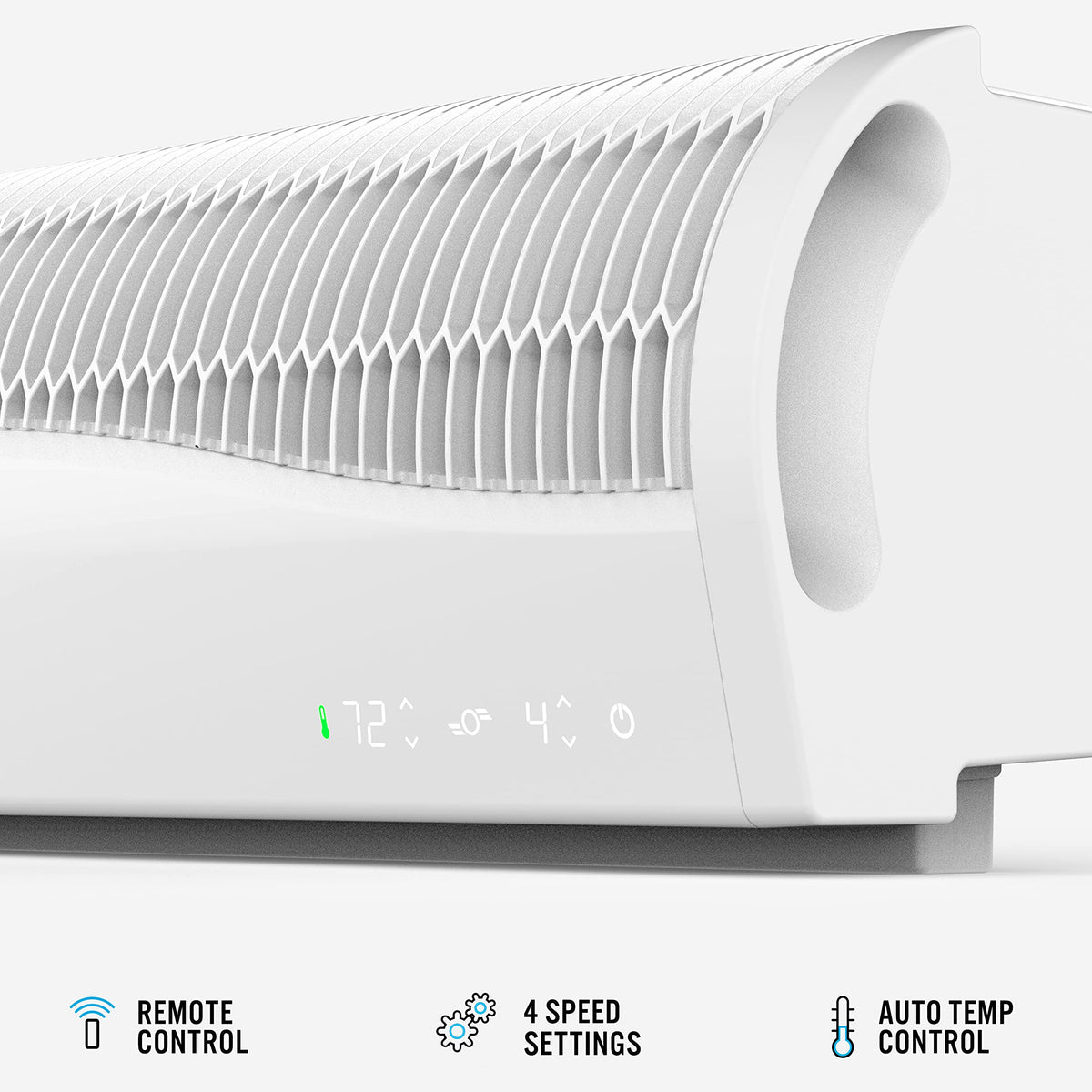 Window Fan with 4 Speeds, Remote Control, Reversible Exhaust, Ice White F5673