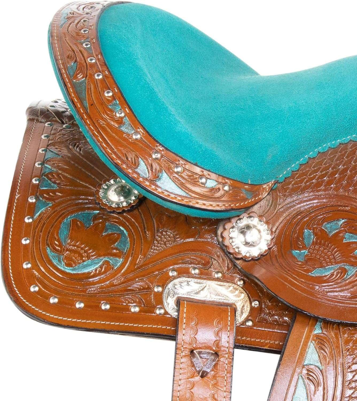 Leather Barrel Saddle with Headstall, Reins and Breast Collar G191435