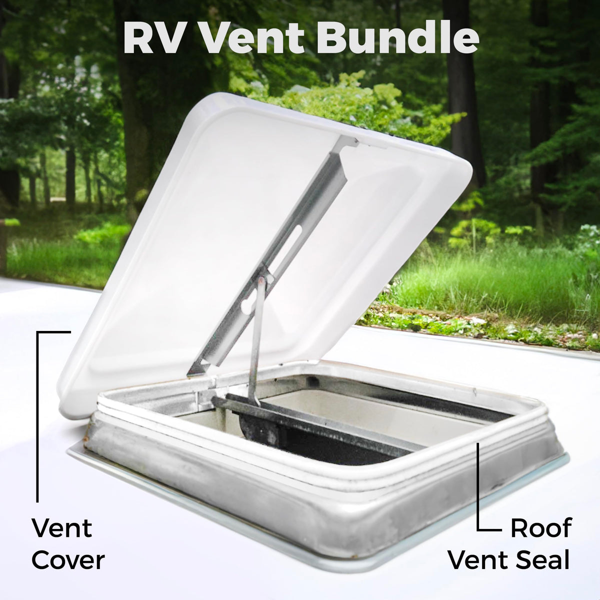 14" RV Roof Vent Cover with Rubber Seal Strip V8490