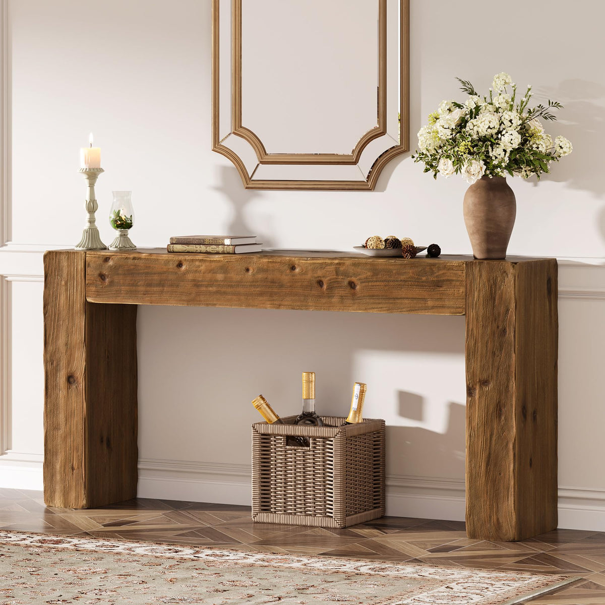Solid Wood 63-Inch Console Table V19931