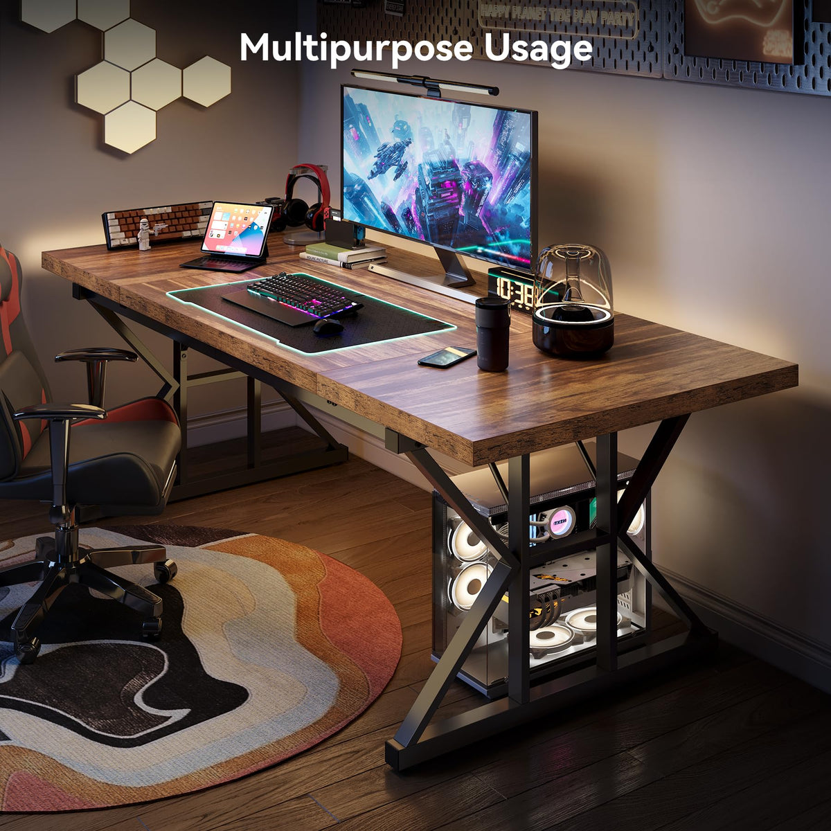 70.8-Inch Wooden Office Desk Y590349