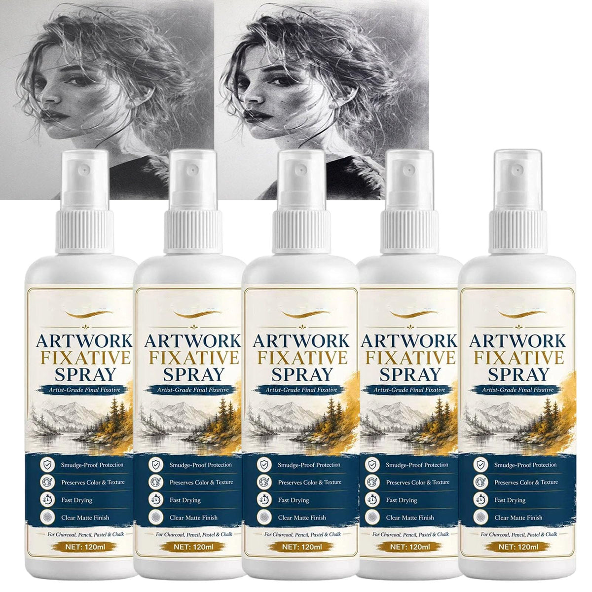 Matte Quick Dry Artwork Fixative Spray 5Pcs H104887
