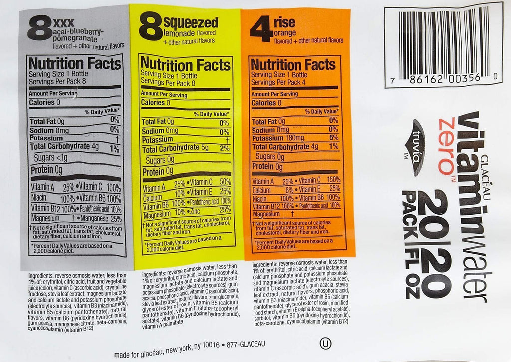 Vitamin Water Zero Variety Pack 20 Fl Oz (Pack of 20) C5284