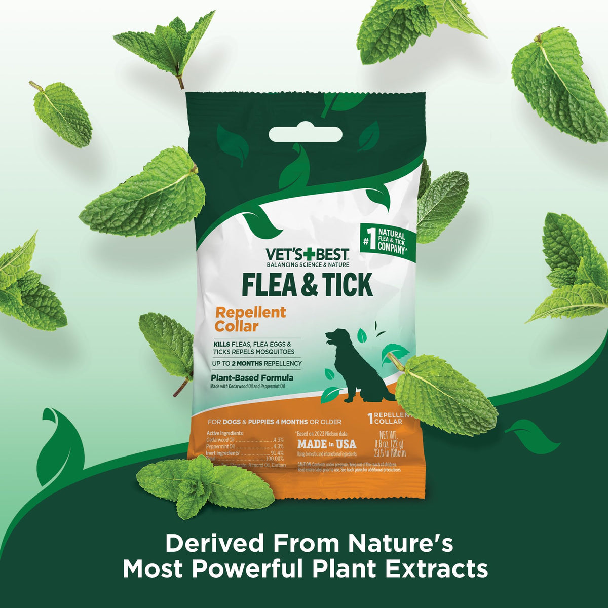 Plant-Based Flea & Tick Prevention Collar for Dogs B610655