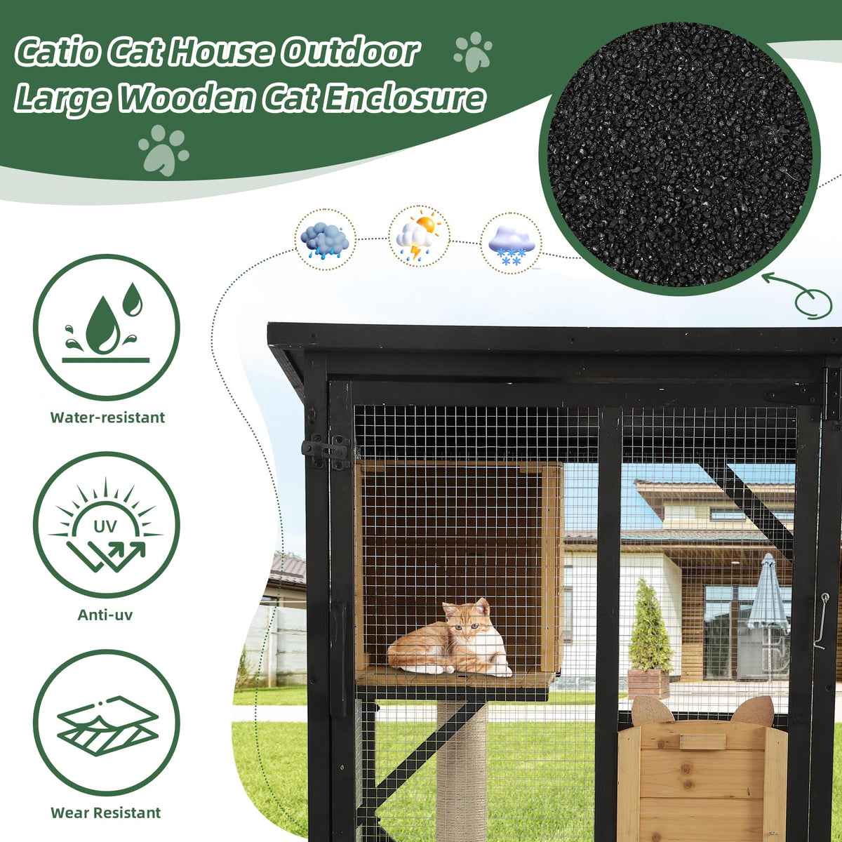 4-Tier Outdoor Cat House Enclosure H6355