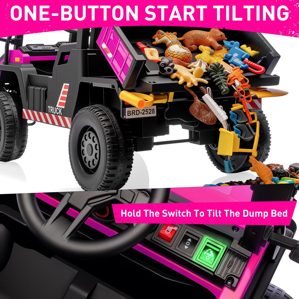 24V Kids Ride On Dump Truck Car with Electric Dump Bed and Remote Control T151669