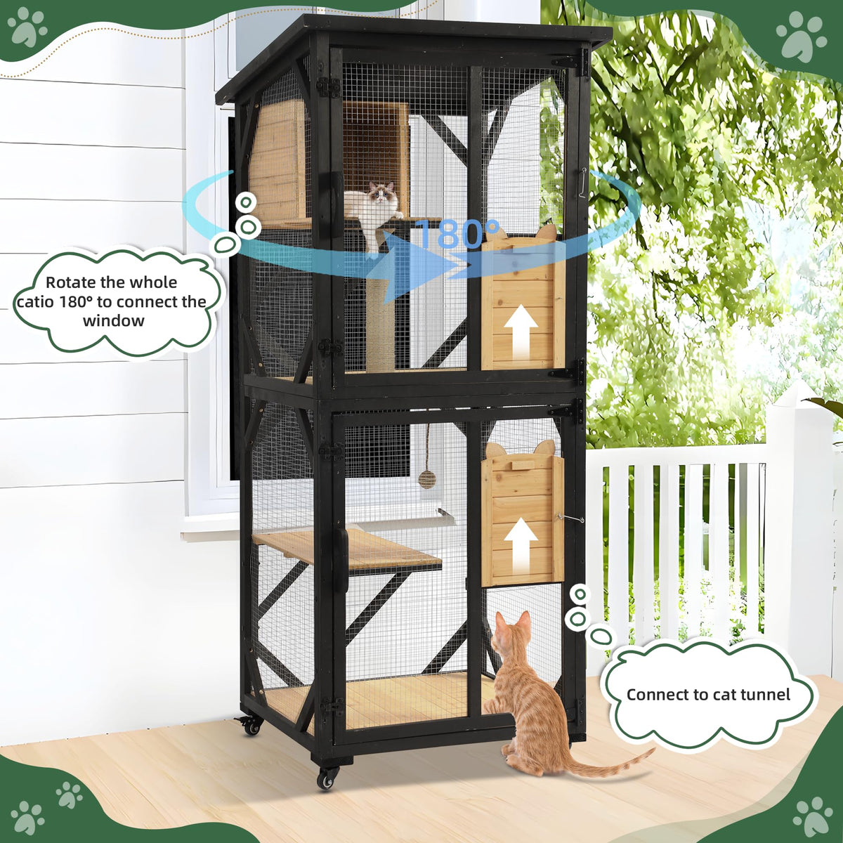 4-Tier Outdoor Cat House Enclosure H6355