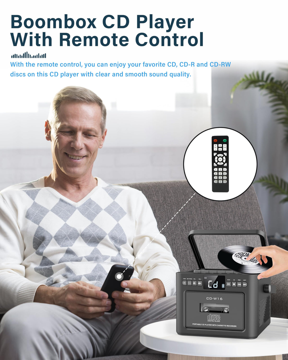 Boombox Cassette CD Player Combo with Bluetooth C88650