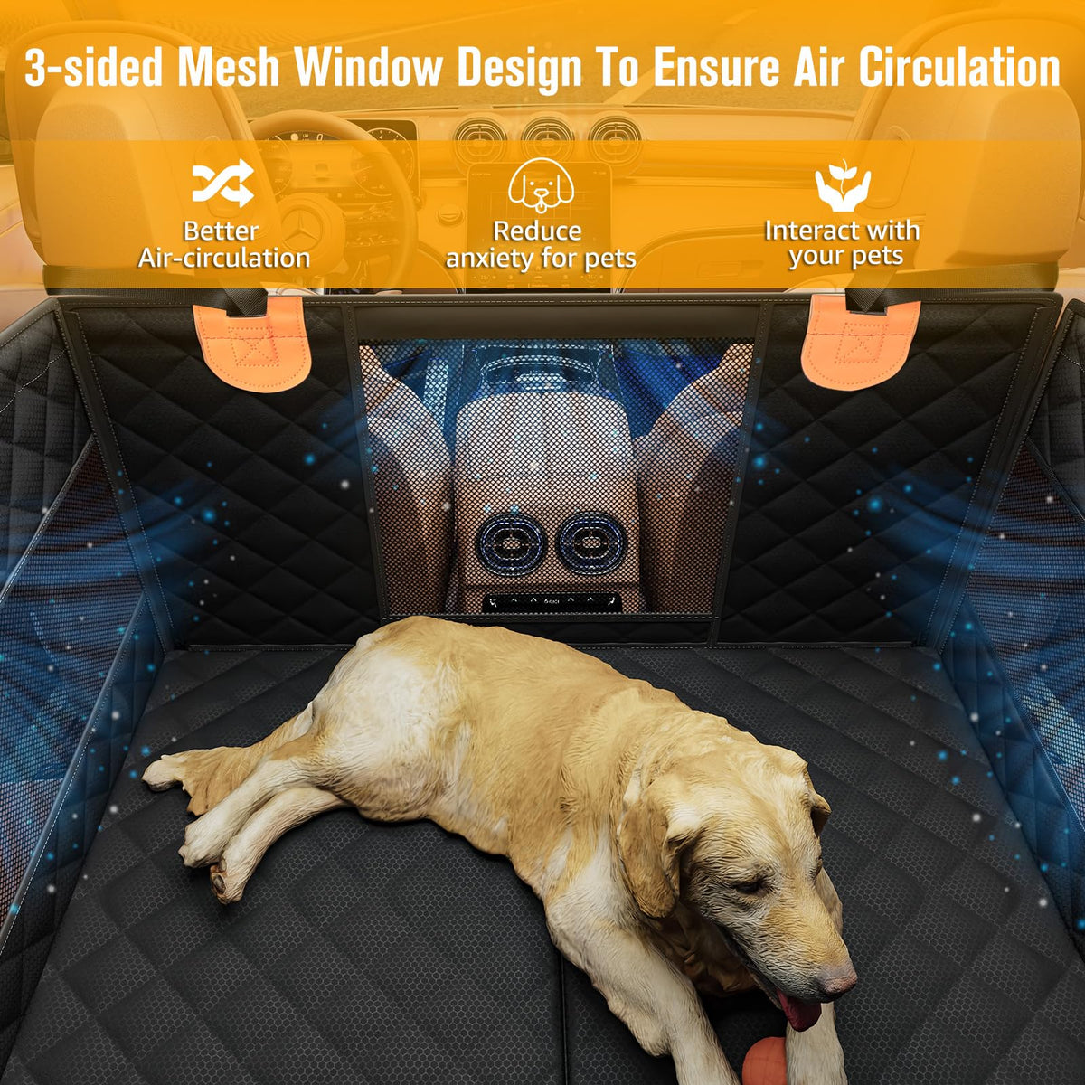 Large Dog Car Seat with Hard Bottom H849939