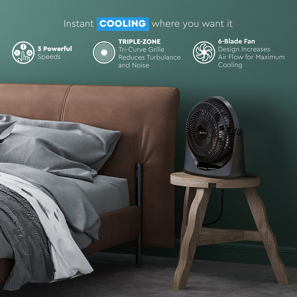 9 inch 3-Speed Floor Fan with Wall-Mounting S206940