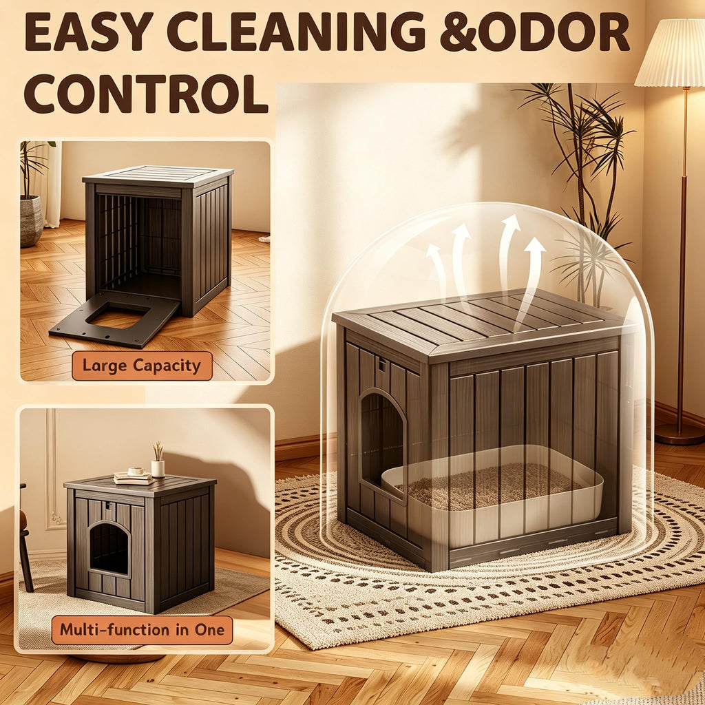 Black Outdoor Resin Cat House A814833