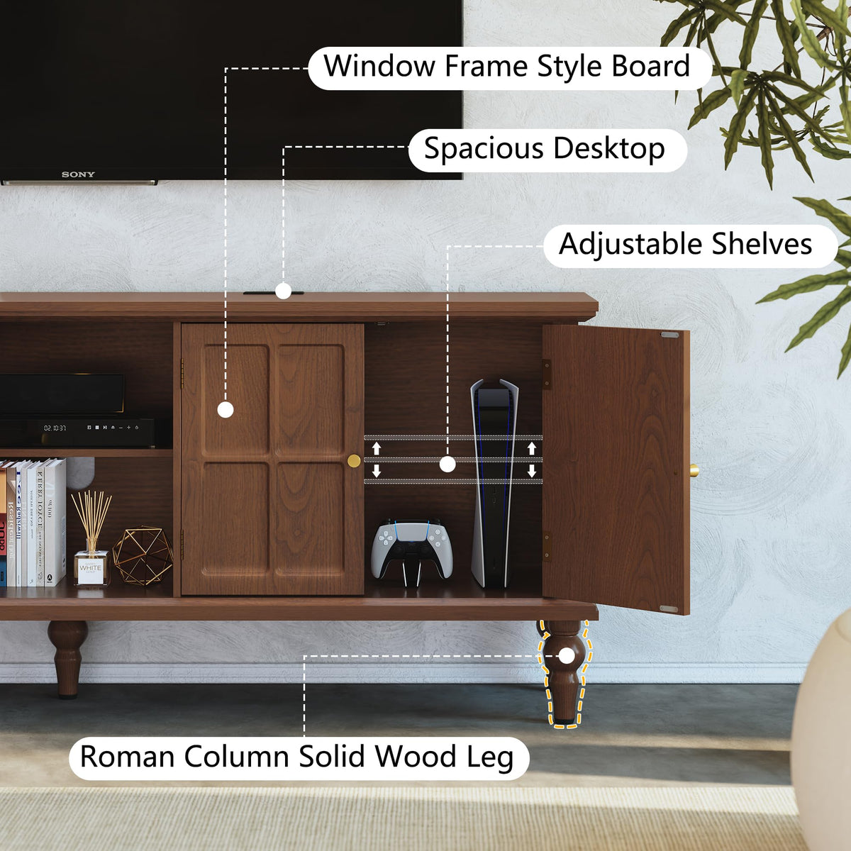 67" Mid Century Modern TV Stand D288173