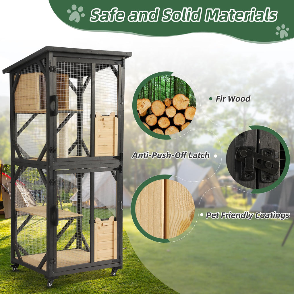 4-Tier Outdoor Cat House Enclosure H6355