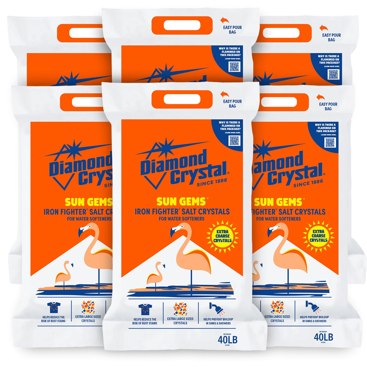 6 Pack Water Softener Salt, 40 Pounds V32390
