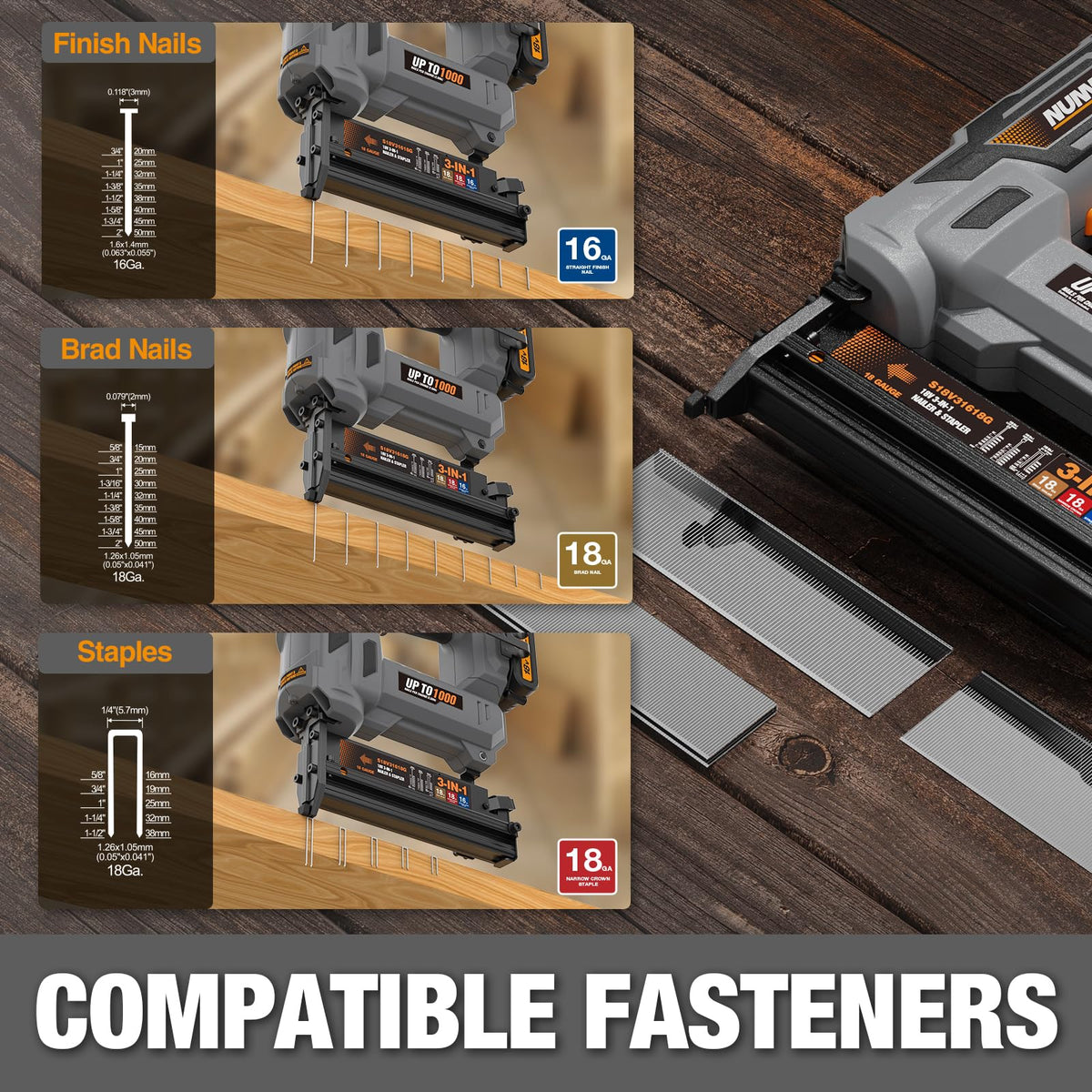 18V Cordless 3-in-1 Nail Gun Kit R440
