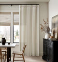 Beige Linen Pleated Light Filtering Curtains N925