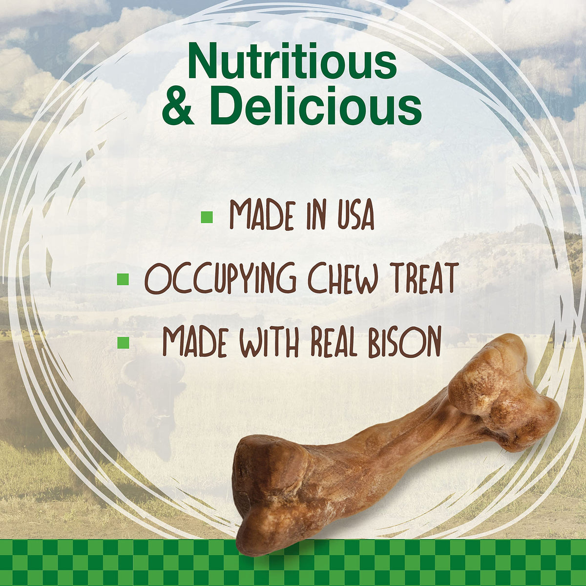 Bison Flavor Medium Dog Treats 2 Count Q736