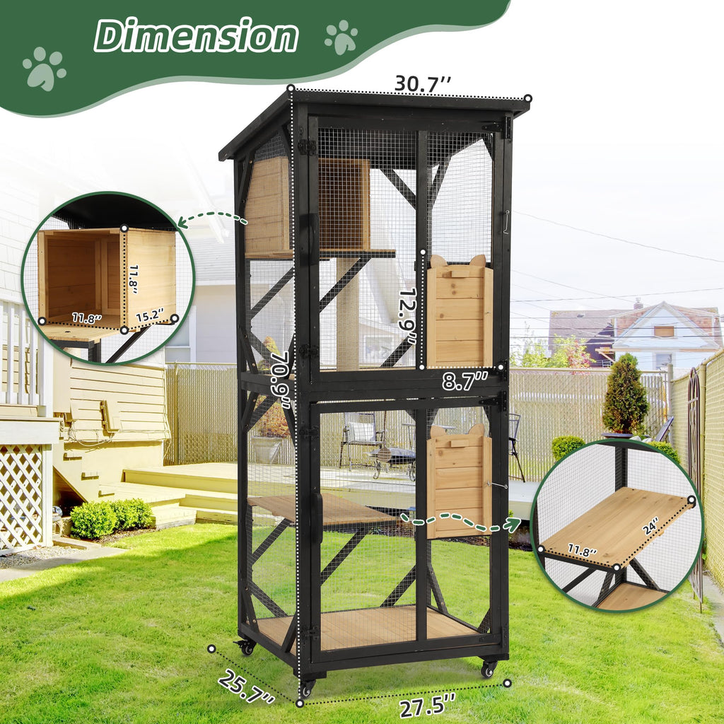 4-Tier Outdoor Cat House Enclosure H6355