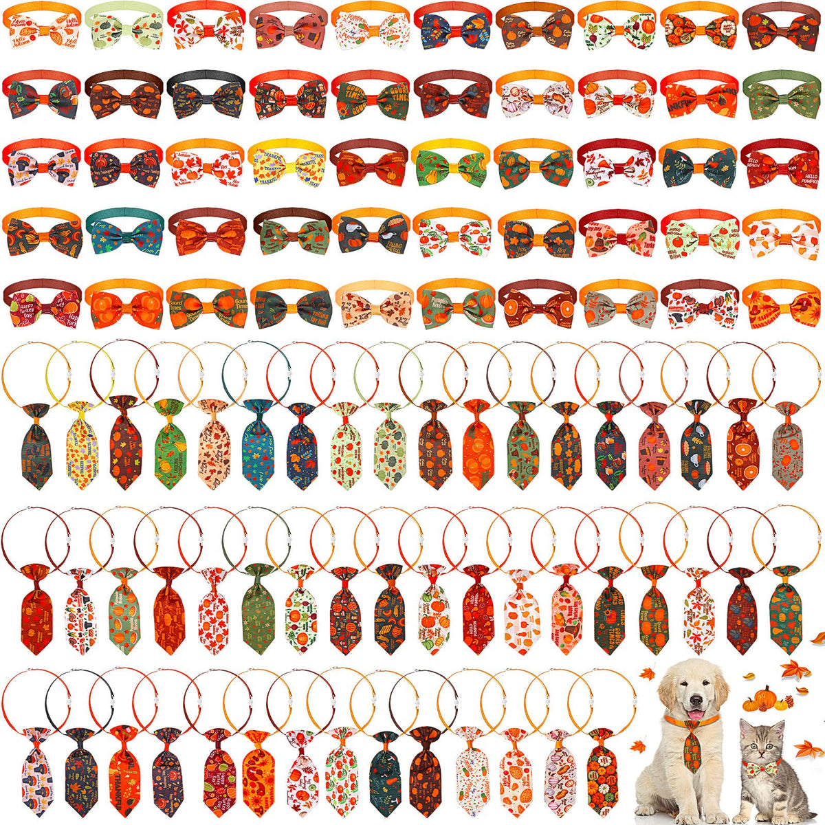 100 Pcs Adjustable Dog Bow Ties X667595